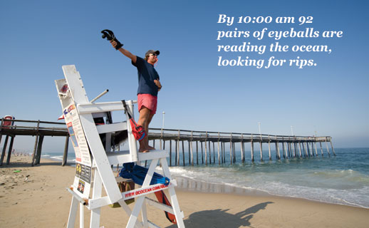 Ben Davis reads the waves and whistle swimmers and waders away from rip currents- by Michael W. Fincham